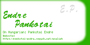 endre pankotai business card